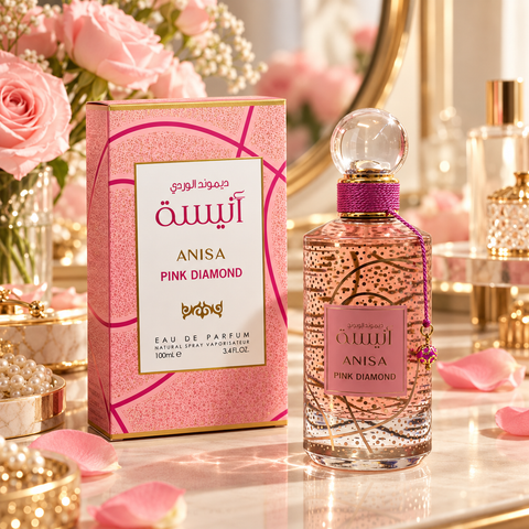 Anisa Pink Diamond Perfume – Passion Fruit, Peach, Caramel & White Musk