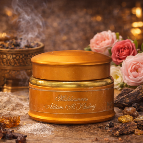 Mukhamria Ahlam Al Khaleej Hydrating Skin Moisturizer 30ml – Black Musk, Oud & Incense Jamid Gel