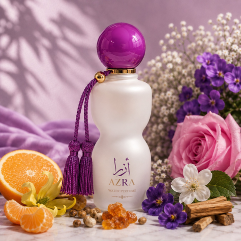 Azra Water Perfume – Oriental Floral Amber Water-Based Fragrance with Rose, White Musk & Sandalwood