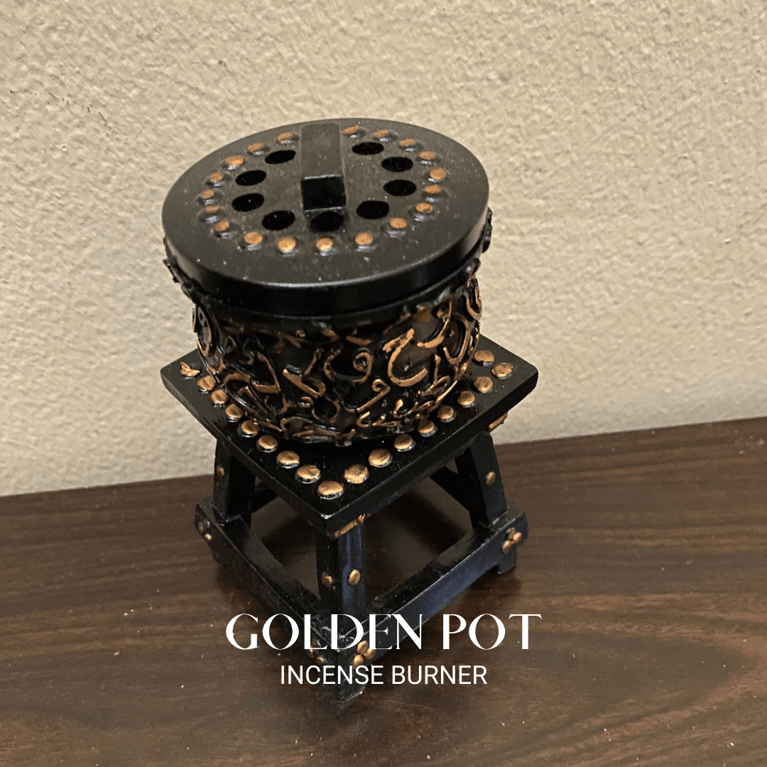 Golden Pot Incense Burner - Black Gold - HSA Perfumes