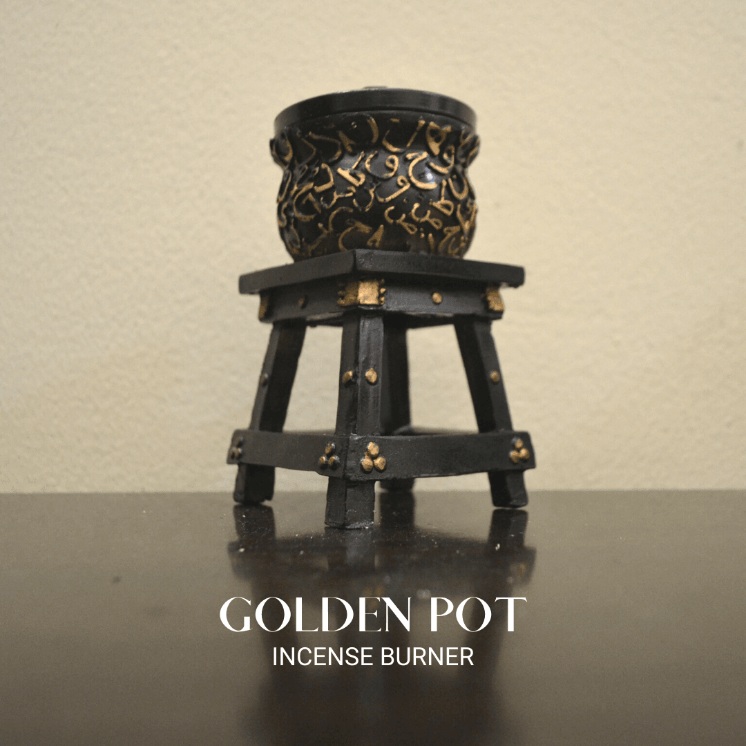 Golden Pot Incense Burner - Black Gold - HSA Perfumes