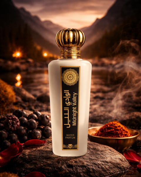 Midnight Valley Water Perfume – Long-Lasting Amber, Rose & Patchouli