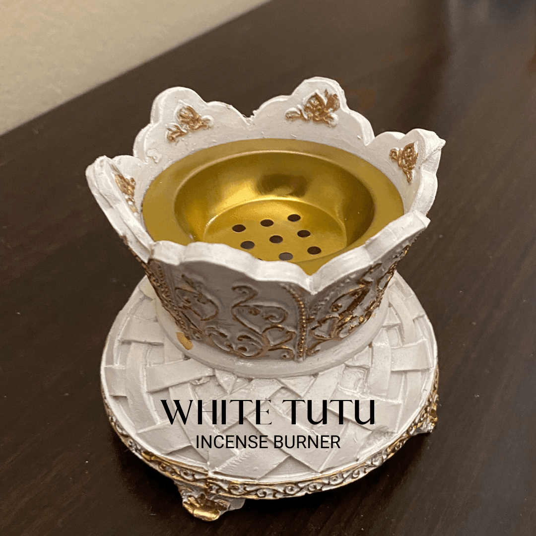 White TUTU Incense Burner - White Gold - HSA Perfumes