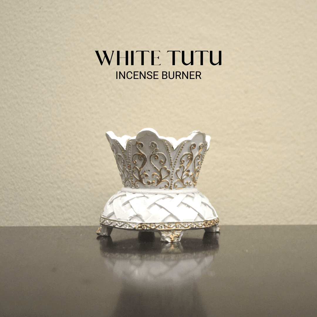 White TUTU Incense Burner - White Gold - HSA Perfumes