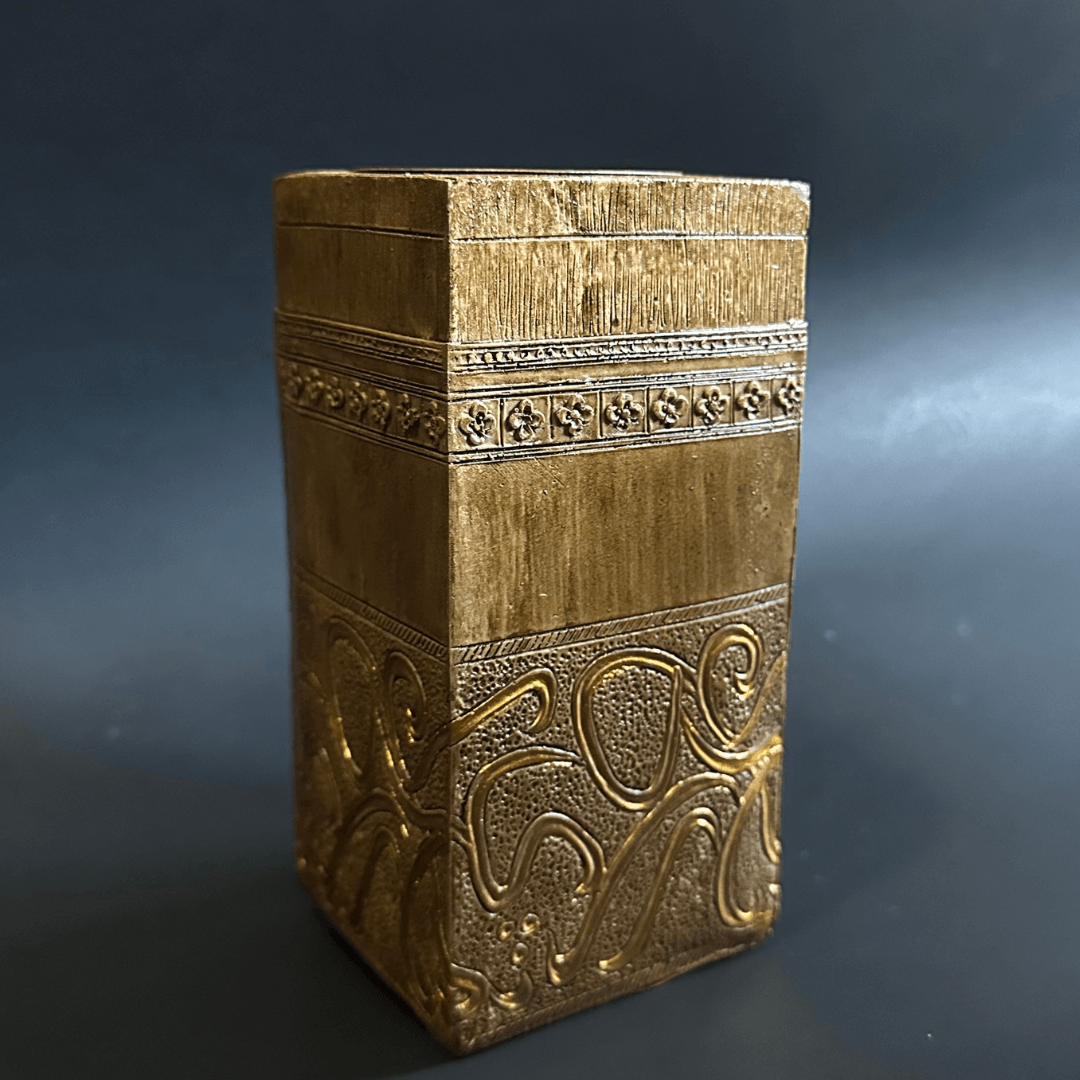 Wooden Block Incense Burner Incense Burner - Gold Calligraphy - HSA Perfumes